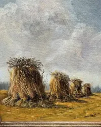 Obraz z lat 80 malowwny na plotnie — ujęcie 2