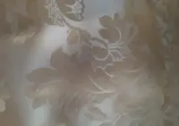 Obrus prl kwiaty brąz polyester kwiatuszki obszyte vintage babcia tkan — ujęcie 2
