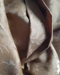 Obrus prl kwiaty brąz polyester kwiatuszki obszyte vintage babcia tkan — ujęcie 3