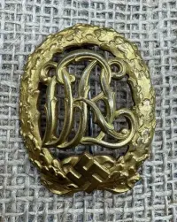 odznaka DRL sportowa 1j klasy pozłacana ww2 original — ujęcie 3