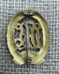 odznaka DRL sportowa 1j klasy pozłacana ww2 original — ujęcie 4