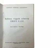 Oryginalna Instrukcja Obsługi Ciągnika Ursus C-330 WEMA 1977 PRL — ujęcie 2
