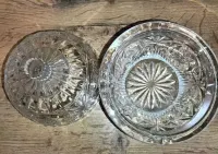 ORYGINALNA PIĘKNA ZABYTKOWA kryształowa cukiernica ozdobna-PRL lata 70 — ujęcie 3