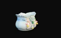 osłonka doniczka szkatułka porcelana kwiaty róże złoto cottage francja — ujęcie 2