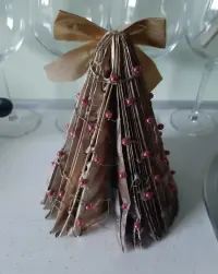 Ozdoba koraliki stożek choinka hand made kolekcja home boho papier — ujęcie 2