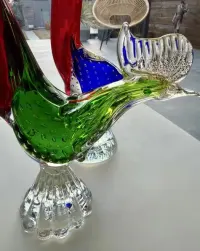 Para Królewskich Bażantów MURANO 42cm Adolfo Barbini Włochy 1960 Top — ujęcie 2