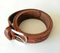 Pasek męski skóra naturalna z PRL -u vintage — ujęcie 2