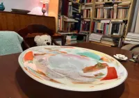 Patera szklana bardzo duża, śr. ok. 45 cm, Fidrio, Holandia — ujęcie 3