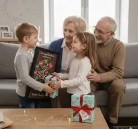 PERSONALIZOWANY Prezent na Dzień Babci i Dziadka Obraz Drewno MOCNY — ujęcie 4