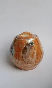 Piękny porcelanowy imbryk do herbaty, marmurek, New Look, Lubiana, vintage — ujęcie 2