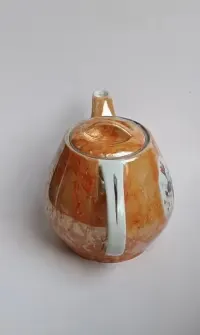 Piękny porcelanowy imbryk do herbaty, marmurek, New Look, Lubiana, vintage — ujęcie 4