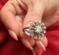 Pierścionek złoty z brylantami 1838 rok Francja 1.00 ct VS-SI/G-H — ujęcie 4