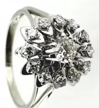 Pierścionek złoty z brylantami 1838 rok Francja 1.00 ct VS-SI/G-H — ujęcie 3
