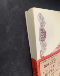 Plik banknotów 100zł z czasów PRL, Seria TL, Rok 1988 — ujęcie 2