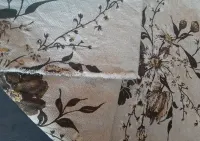 Płótno prl kawałek tkaniny surowy vintage babcia kwiaty wzory boho — ujęcie 3