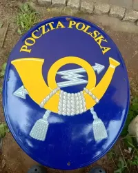 Poczta Polska duża tablica emaliowana, vintage. — ujęcie 4