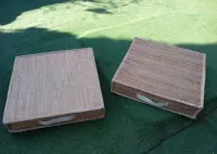 Poduszki podłogowe do medytacji, siedziska z trawy morskiej BOHO 50x50x10cm, uchwyt do przenoszenia — ujęcie 2