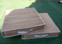Poduszki podłogowe do medytacji, siedziska z trawy morskiej BOHO 50x50x10cm, uchwyt do przenoszenia — ujęcie 3