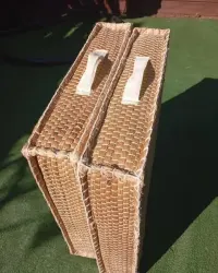 Poduszki podłogowe do medytacji, siedziska z trawy morskiej BOHO 50x50x10cm, uchwyt do przenoszenia — ujęcie 4