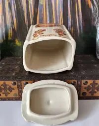 Pojemnik na cukier piękny stary porcelit — ujęcie 2