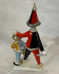 Porcelanowa figurka para Pierrotów, Hollohaza — ujęcie 5
