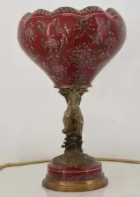 Porcelanowy Puchar Wazon - Czerwona Waza - Porcelana + Brąz - Koń — ujęcie 5