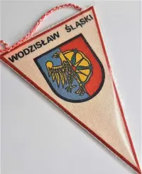 Proporczyk Wodzisław Śląski Herb Polska flaga Orzeł bez korony — ujęcie 2