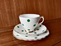 *Prześliczna Stara POLKA Royal Vale Filiżanka Vintage Anglia Porcelana — ujęcie 2