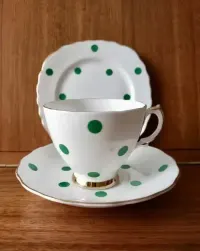 *Prześliczna Stara POLKA Royal Vale Filiżanka Vintage Anglia Porcelana — ujęcie 4