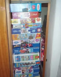 PUZZLE domowa wyprzedaż kolorowe wzory, duża ilość — ujęcie 3