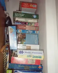 PUZZLE domowa wyprzedaż kolorowe wzory, duża ilość — ujęcie 4