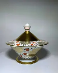 Ręcznie malowana porcelanowa bomboniera art deco Bavaria Ullersricht-Weiden lata 20 antyk vintage — ujęcie 2