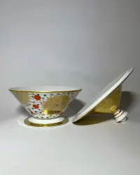 Ręcznie malowana porcelanowa bomboniera art deco Bavaria Ullersricht-Weiden lata 20 antyk vintage — ujęcie 3