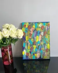 Ręcznie malowany obraz abstrakcyjny – 30×40 cm — ujęcie 2