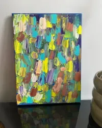 Ręcznie malowany obraz abstrakcyjny – 30×40 cm — ujęcie 3