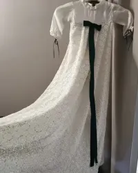 Rękodzieło. Edwardianska suknia do chrztu. Ceremonialna . Koronka. Vintage. — ujęcie 4