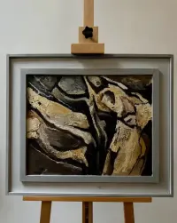 Robert Eskekilde Wybitny Obraz Abstrakcja Materyjna Mid-Century Modern — ujęcie 2