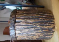 Rustykalna szkatuła vintage - drewno, skóra, metal — ujęcie 3