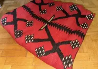 Rzadki kilim huculski 4m ręcznie tkany czerwony vintage Karpaty — ujęcie 2