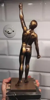 Rzeżba - figura sportowca , olimpijczyk, przedwojenna 1930's, Art Deco — ujęcie 5