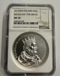 Skarby Stanisława Augusta - Bolesław Chrobry - 2013 - NGC MS70 — ujęcie 2