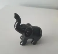 Słoń słonik figurka ceramiczna szkliwiona czarna * na szczęście * NOWA — ujęcie 2