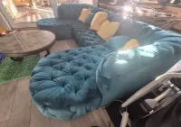 sofa kanapa narożnik CHESTERFIELD funkcja spania kanapa rogówka morska niebieska zielona pikowana antyczna XL U - forma Antyk Retro — ujęcie 3