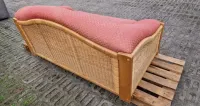 Sofa kanapa rattanowa z ratanu rattan naturalny oplot różowa ogrodowa taras — ujęcie 2