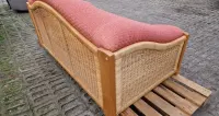 Sofa kanapa rattanowa z ratanu rattan naturalny oplot różowa ogrodowa taras — ujęcie 4