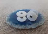 spinki do mankietów skręcane vintage, muszla+mosiądz, 17 mm — ujęcie 3
