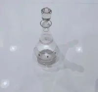Sprzedam starą ręcznie malowaną szklaną karawkę PRL, vintage, art deco — ujęcie 3