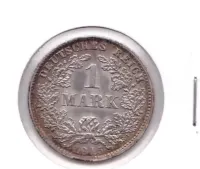 Srebrna moneta niemiecka z 1915 roku 1 Marka. — ujęcie 3