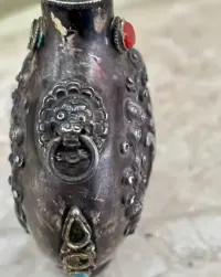 Srebrna tabakierka (pr. 800). Mongolia XIX wiek, unikat — ujęcie 5