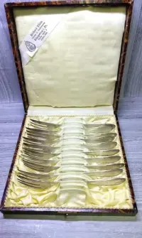Srebrne widelczyki do ciasta - pr. 800 - 10 sztuk — ujęcie 2
